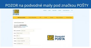 Podvodné maily neposiela Slovenská pošta