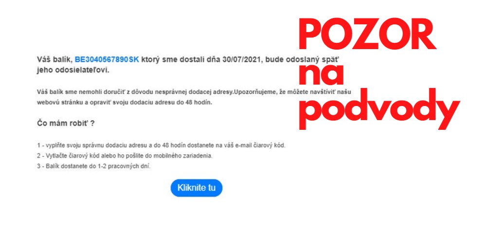 Ďalšie podvodné maily zo Slovenskej pošty